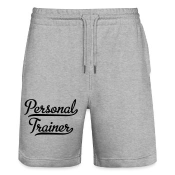 Personal Trainer - Stanley/Stella Trainer Unisex Organic Jogging Shorts - heather grey - Front - Nik (191cm) & Marisol (170cm)