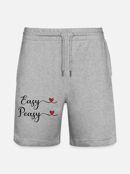 Easy Peasy Design with heart - Stanley/Stella Trainer Unisex Organic Jogging Shorts - heather grey