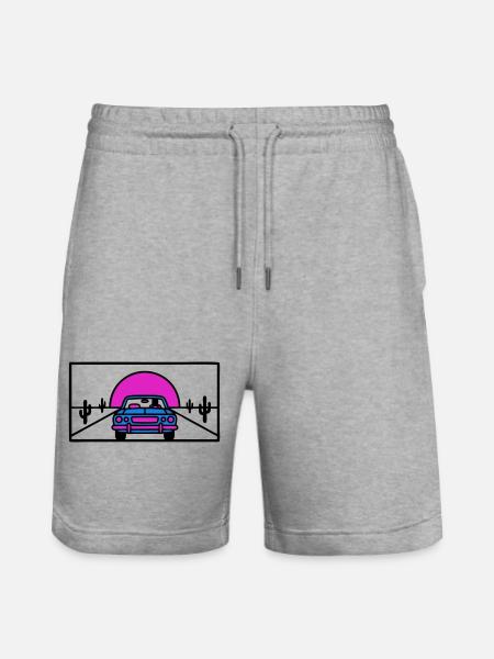 Desert Highway Car Logo - Stanley/Stella Trainer Unisex Organic Jogging Shorts - heather grey