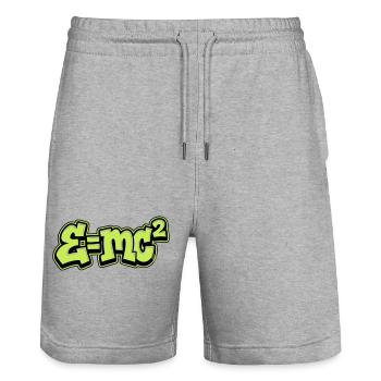 Einstein Formula Graffiti - Stanley/Stella Trainer Unisex Organic Jogging Shorts - heather grey - Front - Nik (191cm) & Marisol (170cm)