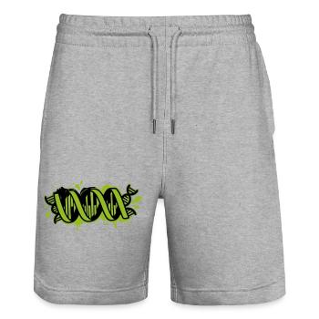 DNA Helix Graffiti Graphic - Stanley/Stella Trainer Unisex Organic Jogging Shorts - heather grey - Front - Nik (191cm) & Marisol (170cm)