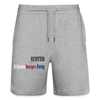Echter Schaumburger Jung Heimat Niedersachsen - Stanley/Stella Unisex Bio Joggingshorts Trainer  - Grau meliert - Vorne - Nik (191cm) & Marisol (170cm)