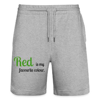 Rot - Stanley/Stella Unisex Bio Joggingshorts Trainer  - Grau meliert - Vorne - Nik (191cm) & Marisol (170cm)