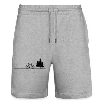 Bicyclette Cadeau du cyclisme - Short de jogging bio TRAINER Stanley/Stella unisexe - gris chiné - Devant - Nik (191cm) & Marisol (170cm)