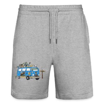 Schweden Camper Motiv Vanlife Camping Urlaub - Stanley/Stella Unisex Bio Joggingshorts Trainer  - Grau meliert - Vorne - Nik (191cm) & Marisol (170cm)