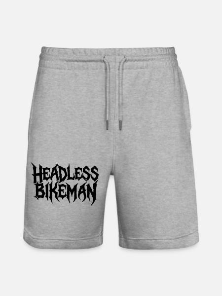 HeadlessBikeman_Typography - Stanley/Stella Trainer Unisex Organic Jogging Shorts - heather grey