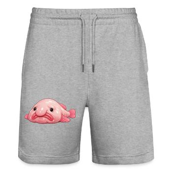 Blobfish - Stanley/Stella Trainer Unisex Organic Jogging Shorts - heather grey - Front - Nik (191cm) & Marisol (170cm)