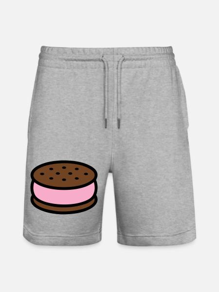 Eissandwich Keks Grafik - Stanley/Stella Trainer Unisex Organic Jogging Shorts - heather grey