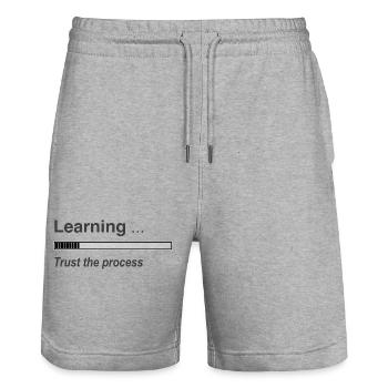 Learning loading bar - Stanley/Stella Trainer Unisex Organic Jogging Shorts - heather grey - Front - Nik (191cm) & Marisol (170cm)
