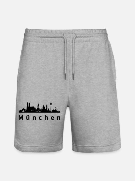 Skyline München - Stanley/Stella Unisex Bio Joggingshorts Trainer - Grau meliert