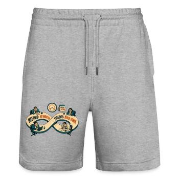 Meeting 60 Min Ergebnis Neuer Termin - Stanley/Stella Unisex Bio Joggingshorts Trainer  - Grau meliert - Vorne - Nik (191cm) & Marisol (170cm)
