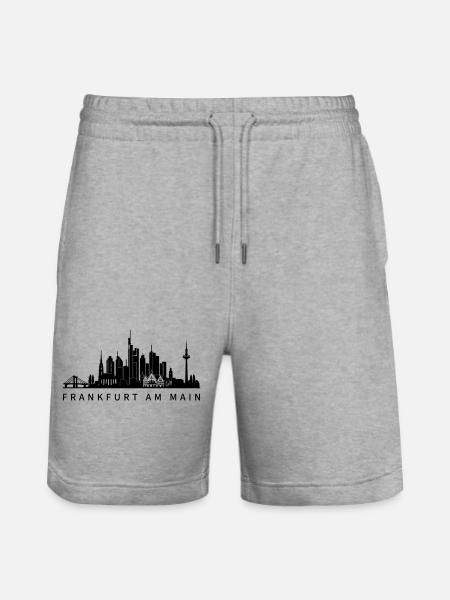 Skyline Frankfurt am Main - Stanley/Stella Unisex Bio Joggingshorts Trainer - Grau meliert