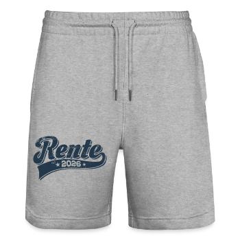 Pension 2026 - Retirement - Pension - Stanley/Stella Trainer Unisex Organic Jogging Shorts - heather grey - Front - Nik (191cm) & Marisol (170cm)