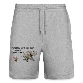 Die Größe spielt keine Rolle - Stanley/Stella Unisex Bio Joggingshorts Trainer  - Grau meliert - Vorne - Nik (191cm) & Marisol (170cm)