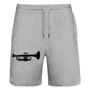 trumpet - Stanley/Stella Trainer Unisex Organic Jogging Shorts - heather grey - Front - Nik (191cm) & Marisol (170cm)