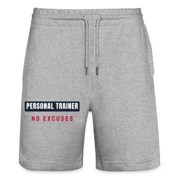 Personal Trainer - Balk Text Design for Groups - Stanley/Stella Trainer Unisex Organic Jogging Shorts - heather grey - Front - Nik (191cm) & Marisol (170cm)