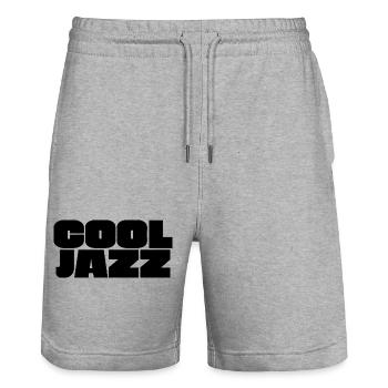 Bold Cool Jazz logo - Stanley/Stella Trainer Unisex Organic Jogging Shorts - heather grey - Front - Nik (191cm) & Marisol (170cm)