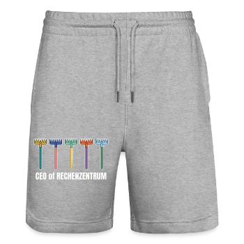 Programmer 6 Stages of debugging - Stanley/Stella Trainer Unisex Organic Jogging Shorts - heather grey - Front - Nik (191cm) & Marisol (170cm)