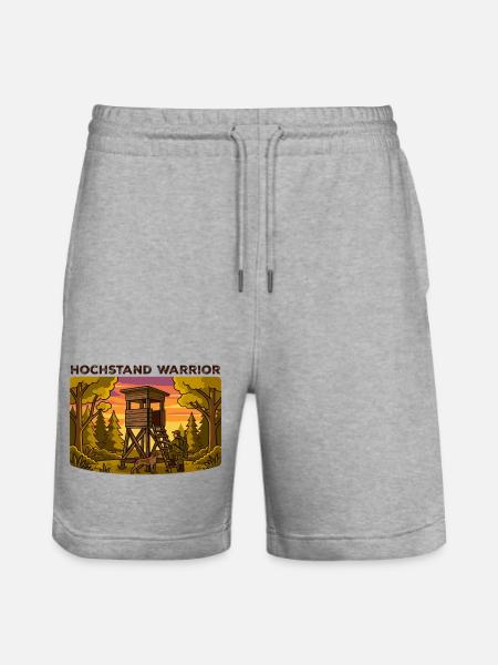 Hunter in high standing - Stanley/Stella Trainer Unisex Organic Jogging Shorts - heather grey