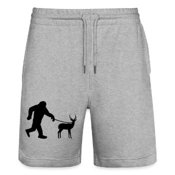 Antelope Sasquatch Humor - Stanley/Stella Trainer Unisex Organic Jogging Shorts - heather grey - Front - Nik (191cm) & Marisol (170cm)