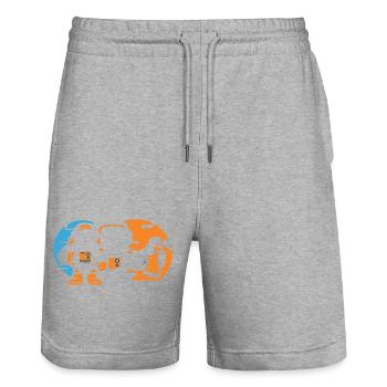 Logo de la silhouette de l’astronaute - Short de jogging bio TRAINER Stanley/Stella unisexe - gris chiné - Devant - Nik (191cm) & Marisol (170cm)