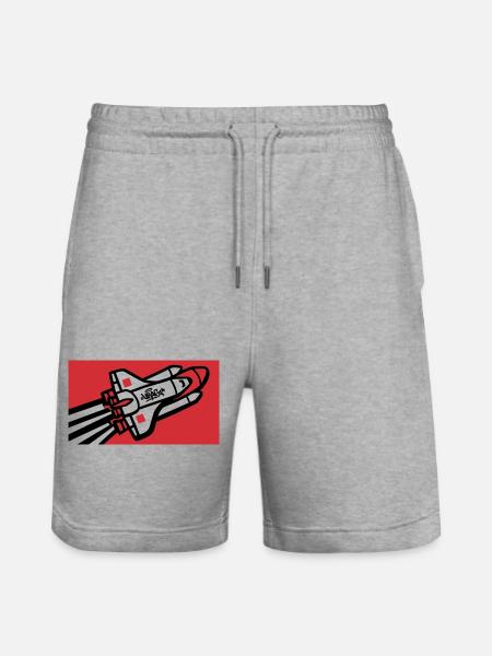 Space Shuttle Graffiti Graphic - Stanley/Stella Trainer Unisex Organic Jogging Shorts - heather grey
