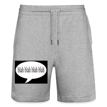 Blah Blah Blah - Stanley/Stella Trainer Unisex Organic Jogging Shorts - heather grey - Front - Nik (191cm) & Marisol (170cm)