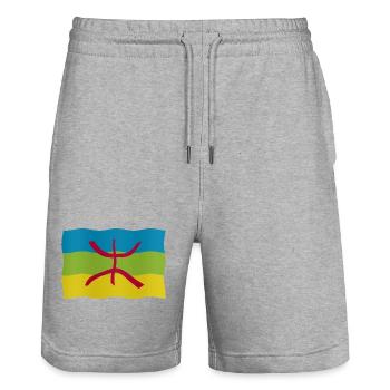 Drapeau amazigh - Short de jogging bio TRAINER Stanley/Stella unisexe - gris chiné - Devant - Nik (191cm) & Marisol (170cm)