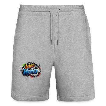Das letzte Hemd Protest Statement - Stanley/Stella Unisex Bio Joggingshorts Trainer  - Grau meliert - Vorne - Nik (191cm) & Marisol (170cm)