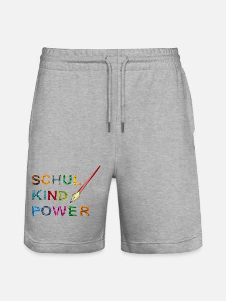Schoolchild Power - Stanley/Stella Trainer Unisex Organic Jogging Shorts - heather grey