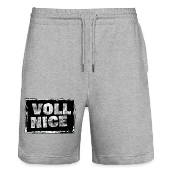 Full Nice Grunge Shirt Print - Stanley/Stella Trainer Unisex Organic Jogging Shorts - heather grey - Front - Nik (191cm) & Marisol (170cm)