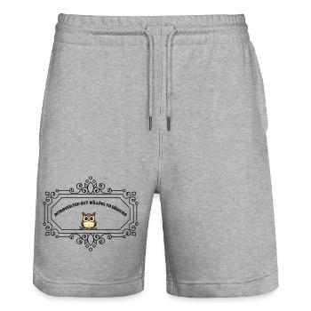 Introverted But Willing To Discuss | Funny Introve - Stanley/Stella Trainer Unisex Organic Jogging Shorts - heather grey - Front - Nik (191cm) & Marisol (170cm)
