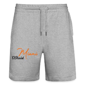 OField-Miami_blackorange - Stanley/Stella Unisex Bio Joggingshorts Trainer  - Grau meliert - Vorne - Nik (191cm) & Marisol (170cm)
