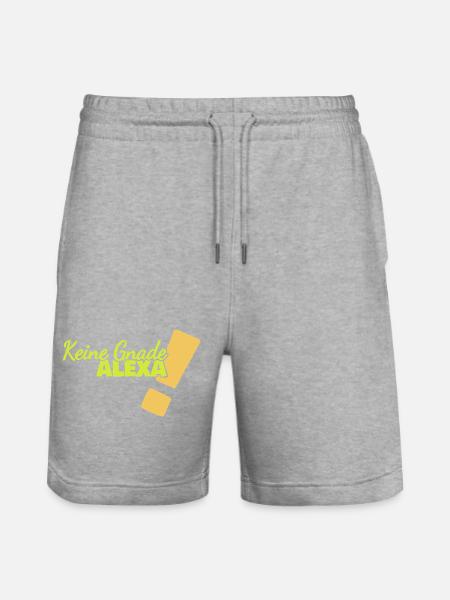 Spruch Alexa - Stanley/Stella Unisex Bio Joggingshorts Trainer - Grau meliert