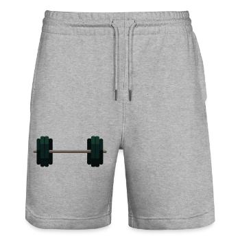 Barbell Dumbbell - Stanley/Stella Trainer Unisex Organic Jogging Shorts - heather grey - Front - Nik (191cm) & Marisol (170cm)