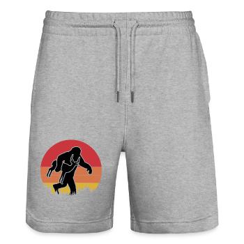 Humour vintage de l’antilope de Bigfoot - Short de jogging bio TRAINER Stanley/Stella unisexe - gris chiné - Devant - Nik (191cm) & Marisol (170cm)