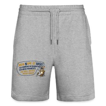 Mein Name ist Hase - Stanley/Stella Unisex Bio Joggingshorts Trainer  - Grau meliert - Vorne - Nik (191cm) & Marisol (170cm)