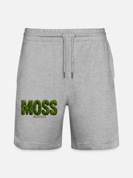MOSS – Growing Inside Me | Botanical pun - Stanley/Stella Trainer Unisex Organic Jogging Shorts - heather grey