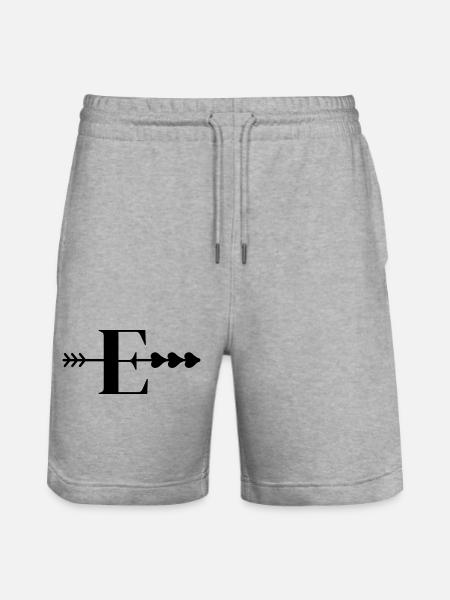 Letter e arrow heart - Stanley/Stella Trainer Unisex Organic Jogging Shorts - heather grey