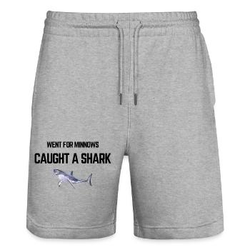 Ich habe Minnows gefangen und einen Hai gefangen - Stanley/Stella Unisex Bio Joggingshorts Trainer  - Grau meliert - Vorne - Nik (191cm) & Marisol (170cm)