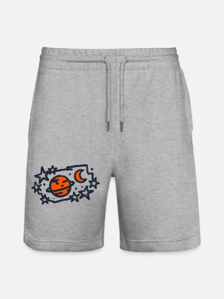 Planet Stars Graffiti Graphic - Stanley/Stella Trainer Unisex Organic Jogging Shorts - heather grey