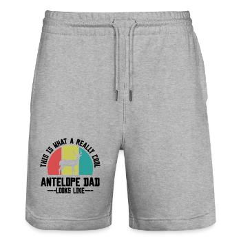 Antelope Dad Rétro - Short de jogging bio TRAINER Stanley/Stella unisexe - gris chiné - Devant - Nik (191cm) & Marisol (170cm)