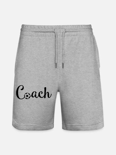 Football Coach - Stanley/Stella Trainer Unisex Organic Jogging Shorts - heather grey