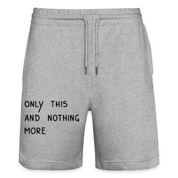 E. A. Poe - Only This And Nothing More, Black - Stanley/Stella Trainer Unisex Organic Jogging Shorts - heather grey - Front - Nik (191cm) & Marisol (170cm)