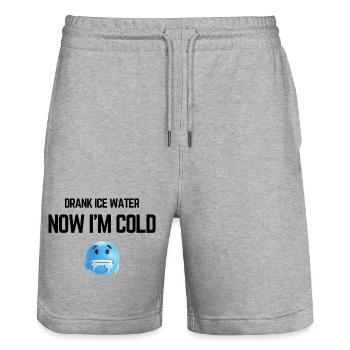 Drank Cold Water Now Im Freezing Funny Meme - Stanley/Stella Trainer Unisex Organic Jogging Shorts - heather grey - Front - Nik (191cm) & Marisol (170cm)