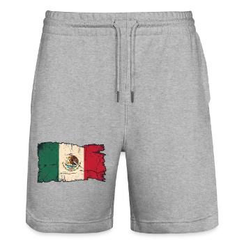 Drapeau mexicain - Short de jogging bio TRAINER Stanley/Stella unisexe - gris chiné - Devant - Nik (191cm) & Marisol (170cm)