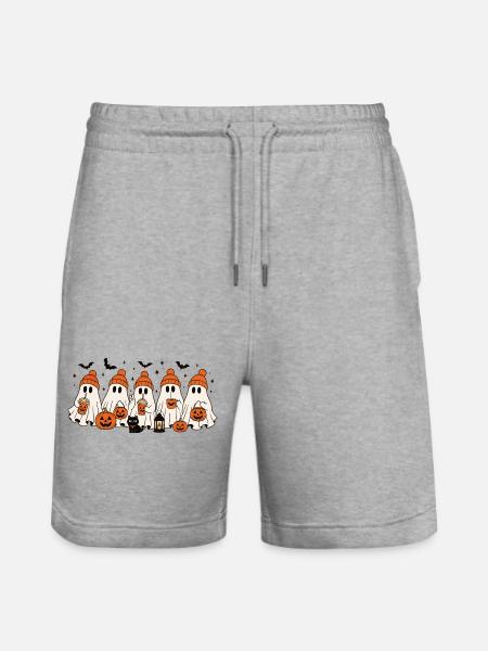 Halloween ghosts - Stanley/Stella Trainer Unisex Organic Jogging Shorts - heather grey