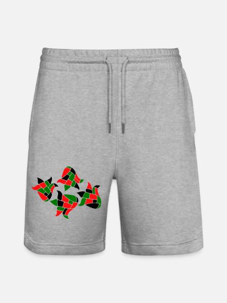 Mosaic Fantasy - Stanley/Stella Trainer Unisex Organic Jogging Shorts - heather grey