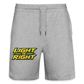 Light is right - Stanley/Stella Trainer Unisex Organic Jogging Shorts - heather grey - Front - Nik (191cm) & Marisol (170cm)
