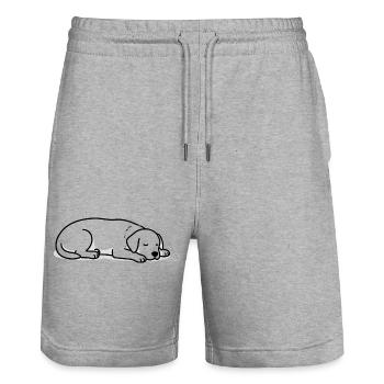Sleeping Cats Silhouette - Stanley/Stella Trainer Unisex Organic Jogging Shorts - heather grey - Front - Nik (191cm) & Marisol (170cm)